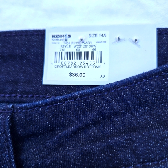 Croft & Barrow capri mid rise denim jeans women's size 14A classic stretch NWT - Picture 13 of 15